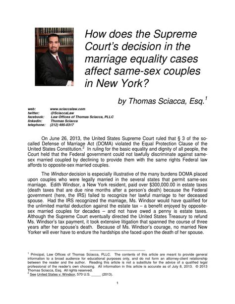 Supreme Court S Doma Decision And New York By Sage Issuu