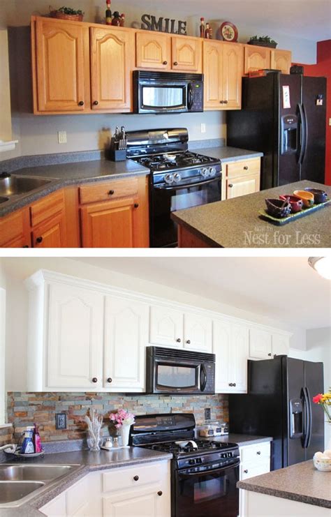 Painting kitchen cabinets can update your kitchen without the cost or challenge of a major remodel. Kitchen Cabinet Makeover Reveal! - How to Nest for Less™
