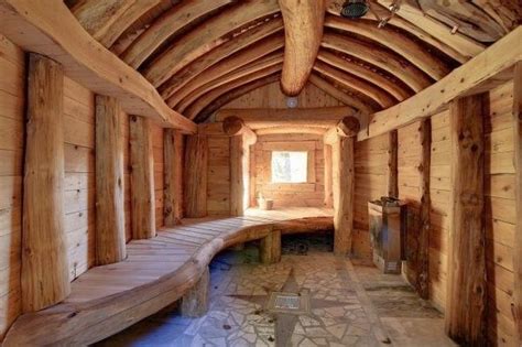Outdoor Sauna Interior With Images Outdoor Sauna
