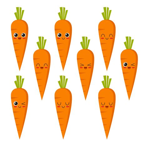Carrot Character Collection 1040168 Vector Art At Vecteezy