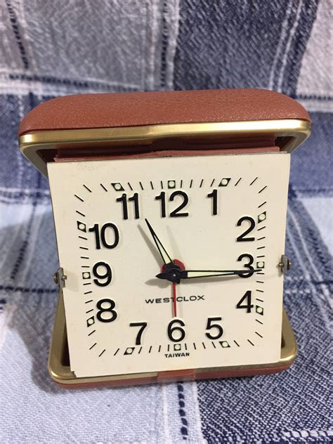 Vintage Pocket Travel Alarm Clock Westclox Fold Up Manual Winding By