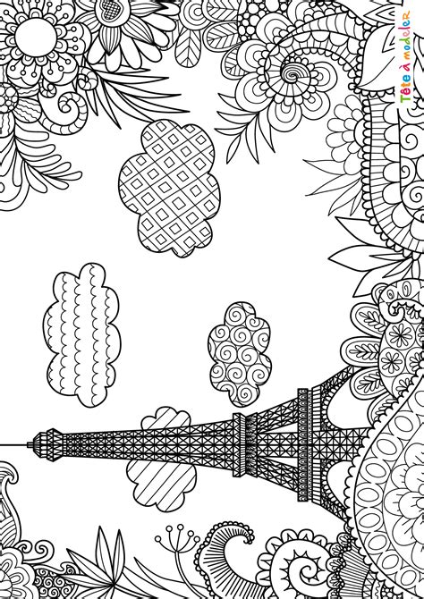Epingle sur noemie from i.pinimg.com. Coloriage tour Eiffel #02 - Un dessin à imprimer de Tête à ...