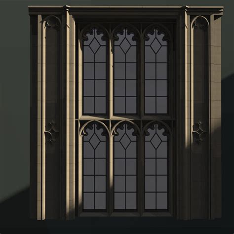 Window Arch Set Gothic Trefoil 5 Pane Cgtrader