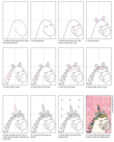 Easy Unicorn Drawing · Art Projects For Kids