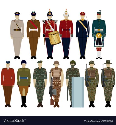 Uniforms British Army Royalty Free Vector Image