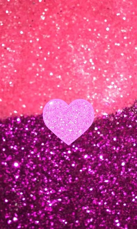Download Sparkly Aesthetic Glitter Pink Hearts Wallpaper