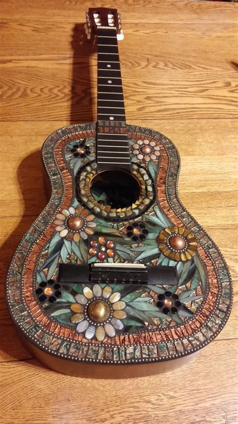 Hidden Flower Guitar This Mosaic Guitar Has A Flower On The Inside