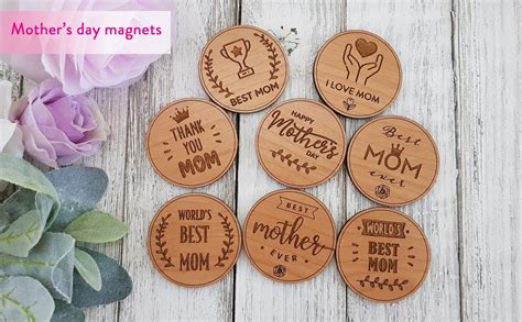 Personalized Wooden Magnets Mothers Day Magnets Mothers Etsy
