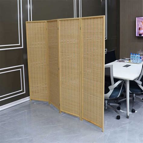 Yatai Bamboo Wooden Room Dividers And Folding Privacy Screens 4 Panel