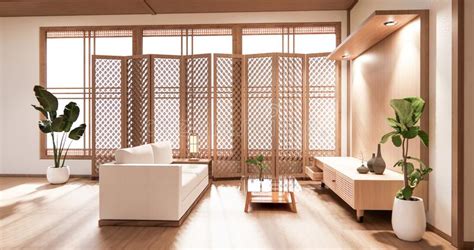 The Wooden Interior Designzen Modern Living Room Japanese Style3d