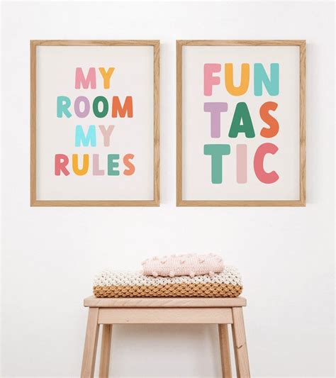 My Room My Rules Set Of 2 Printable Funtastic Printable Etsy