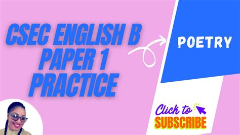 Csec English B Paper 1poetry Questions Youtube