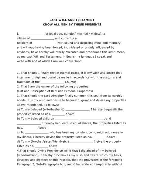 39 Last Will And Testament Forms And Templates Templatelab