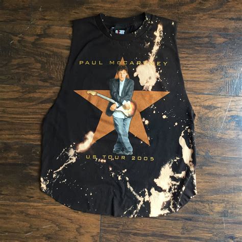 Hand Distressed One Of A Kind Paul Mccartney Tour Acid Wash Cropped