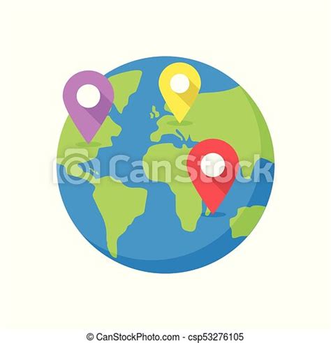 Mapa Mundial Destino Pins Mapa Globe Destino Ilustração
