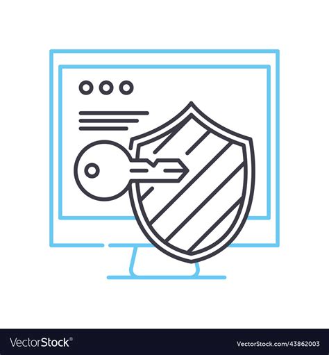 Passkey Line Icon Outline Symbol Royalty Free Vector Image