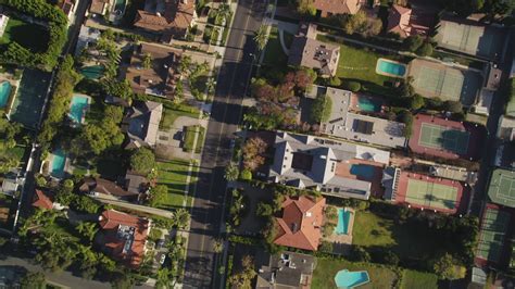 5k Stock Footage Aerial Video Of A Birds Eye View Of A Street Lined