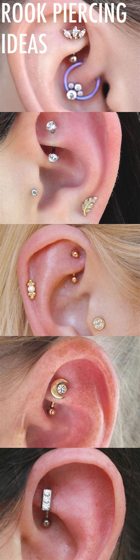 Cute Multiple Ear Piercing Ideas At Cool Rook Piercing