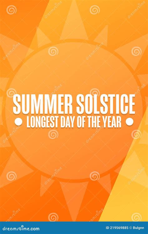 Summer Solstice Longest Day Of The Year Holiday Concept Stock Vector Illustration Of Year