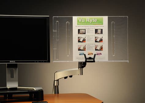 We highly recommend a copy holder if you're dealing with a lot of paperwork or data entry to reduce any strain or fatigue caused by looking back and forth from your computer. Document Holder for Monitor Arms by Vu-Ryte : ErgoCanada ...
