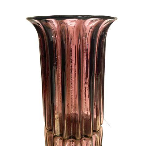 Mid Century Blenko Glass Vase Amethyst Ribbed Flare Vase 618 Ebay