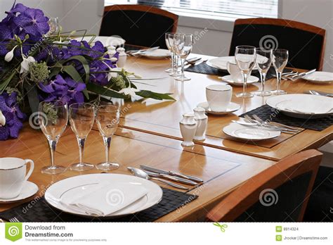 Then, what about formal dining room table? Formal Dining Table Set Up Stock Images - Image: 8914324