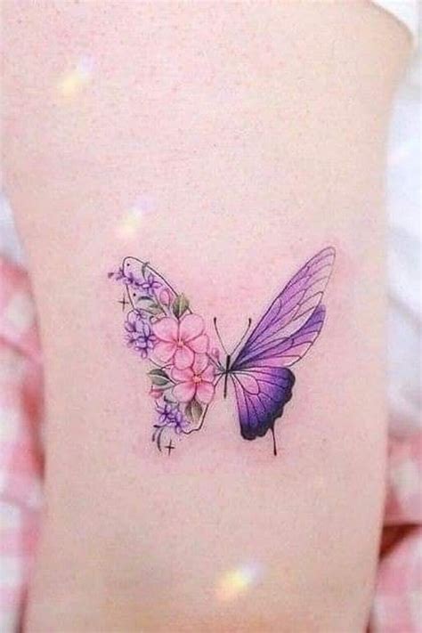 Purple Butterfly Tattoo Designs For Girls