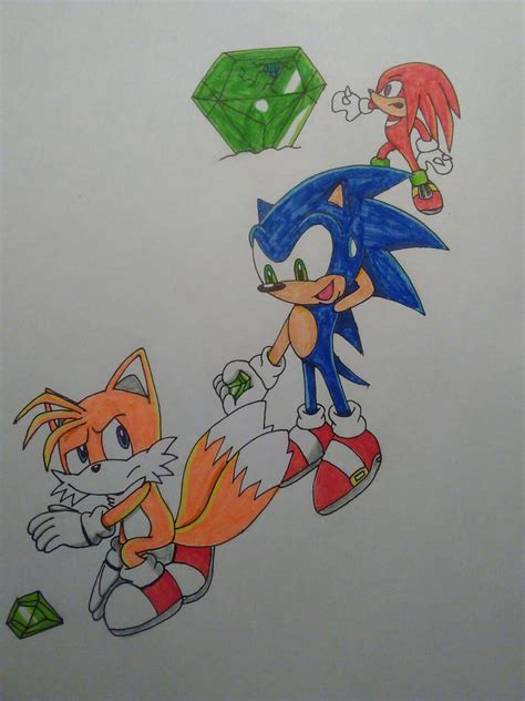 Sonic Tails Knuckles Master Emerald By Artsonx On Deviantart