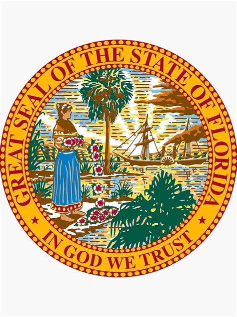 Florida State Seal Sticker By States Redbubble Florida Florida