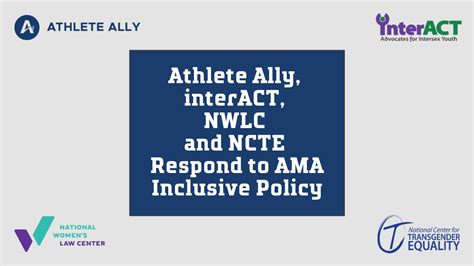 Athlete Ally Interact Nwlc And Ncte Respond To Ama Inclusive Policy Athlete Ally