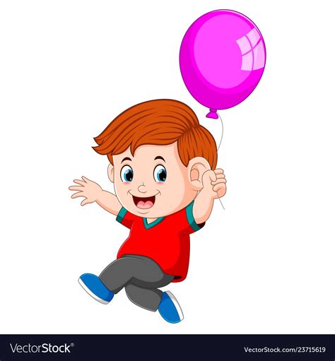 A Kid Holding Balloons Royalty Free Vector Image