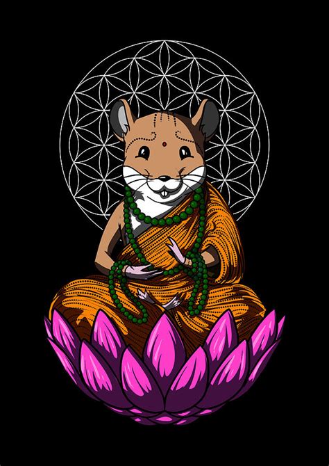 Hamster Buddha Digital Art By Nikolay Todorov Pixels