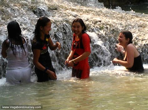 Girls Bathing In Laos