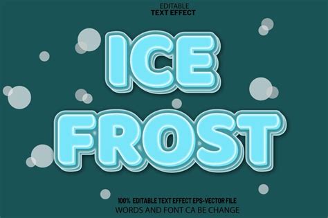 Premium Vector Ice Frost Editable Text Effect 3d Cartoon Style