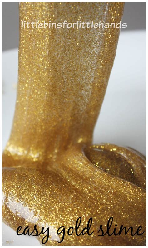 Gold Slime Recipe Glitter Glue Slime Sensory Play