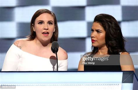 Actresses Lena Dunham And America Fererra Deliver Remarks On The News Photo Getty Images