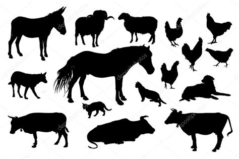 Farm Animals Silhouette Stock Vector Image By ©predragilievsi 88406580