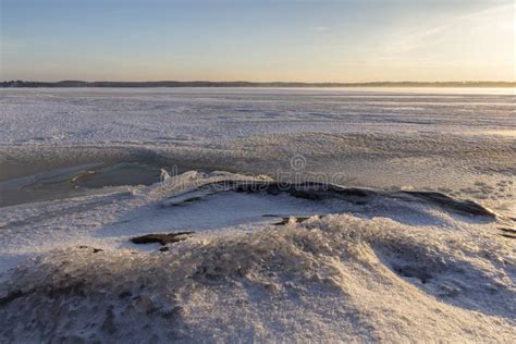 Frozen Lake In Finland At Morning Stock Image Image Of Daybreak