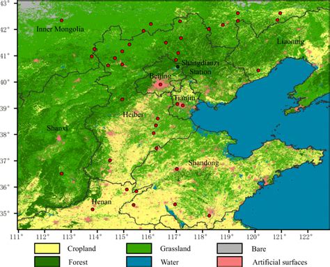 Land Cover Of The Study Region Derived From Esa European Space Agency