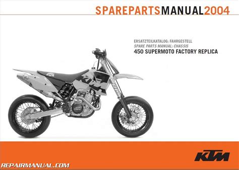 Search for thousands of oem ktm parts (original equipment manufacturer parts) to keep your dirt bike, atv or street bike motorcycle running in top condition. 2004 KTM 450 Supermoto Replica Chassis Spare Parts Manual
