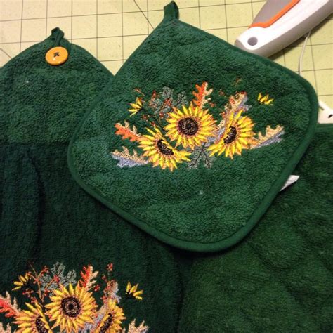 At your doorstep faster than ever. Embroidered Kitchen Dish Towel, Matching Pot holder with ...