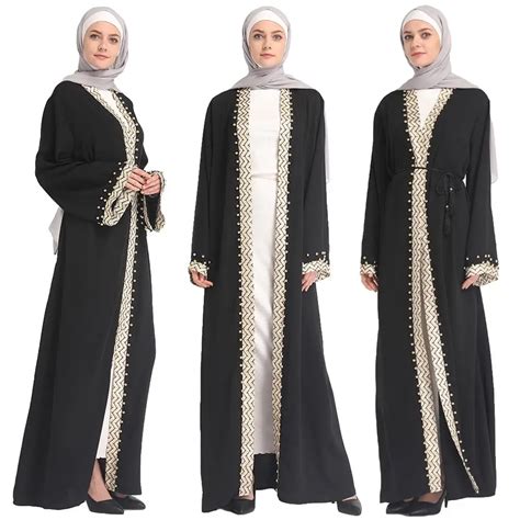 Muslim Women Open Cardigan Maxi Robe Abaya Long Dress Arab Jilbab