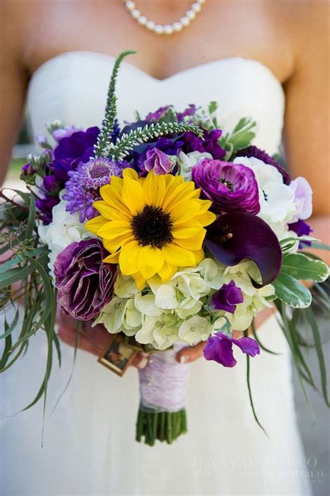 Purple And Sunflower Wedding Theme Lights Country Rustic Sunflower