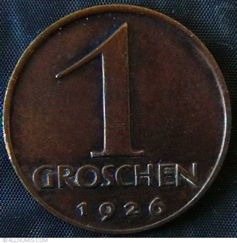 1 Groschen 1926 Republic 1924 1938 Austria Coin 28706