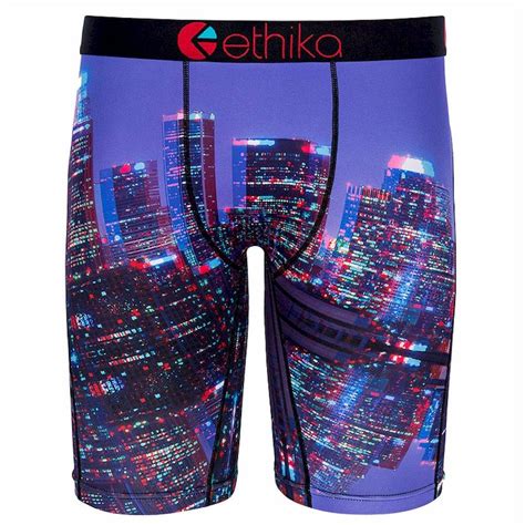 Ethika Mens The Staple Fit City Of 3d Long Boxer Briefs Underwear