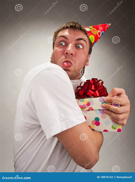 Funny Birthday Man Making Face Stock Photo Image Of Making