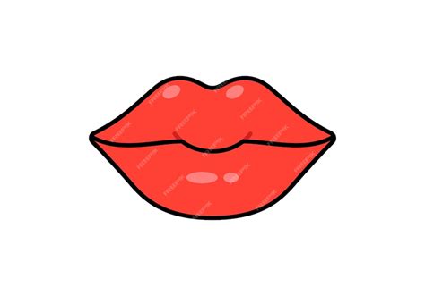 Premium Vector Vector Lips Illustration With Outline
