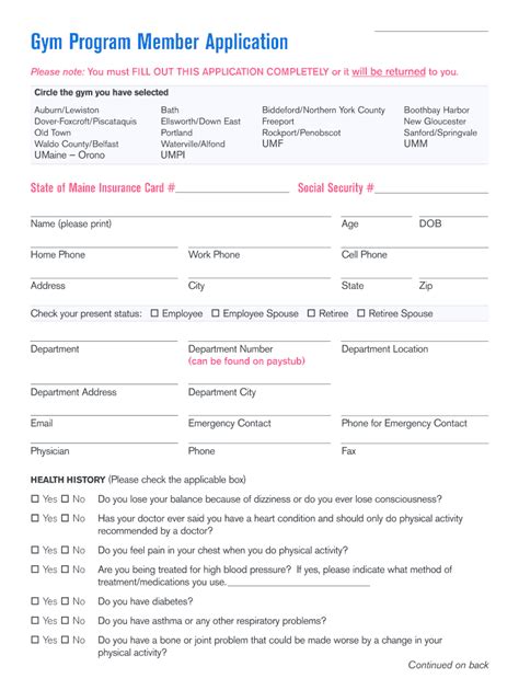 Gym Membership Form Sample Fill Out And Sign Online Dochub