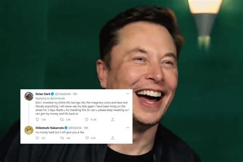 As witnessed in the past, elon musk's tweets have sparked a market frenzy. Dogecoin Founder Responds to YouTuber Asking for 'Money ...