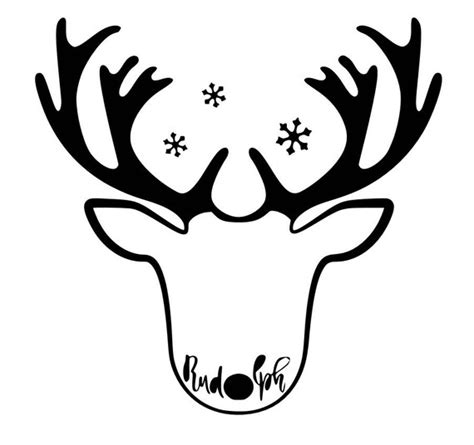 Rudolph Outline Svg Cutting File Etsy Norway